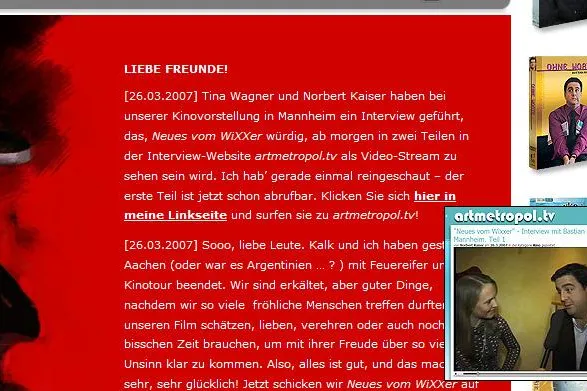 Bild: artmetropol.tv auf der Titelseite von Bastian Pastewka