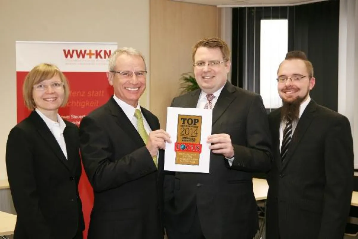 Die WW+KN-Steuerberater Kerstin Winkler, Gerhard Wagner, Matthias Winkler und Marcel Radke