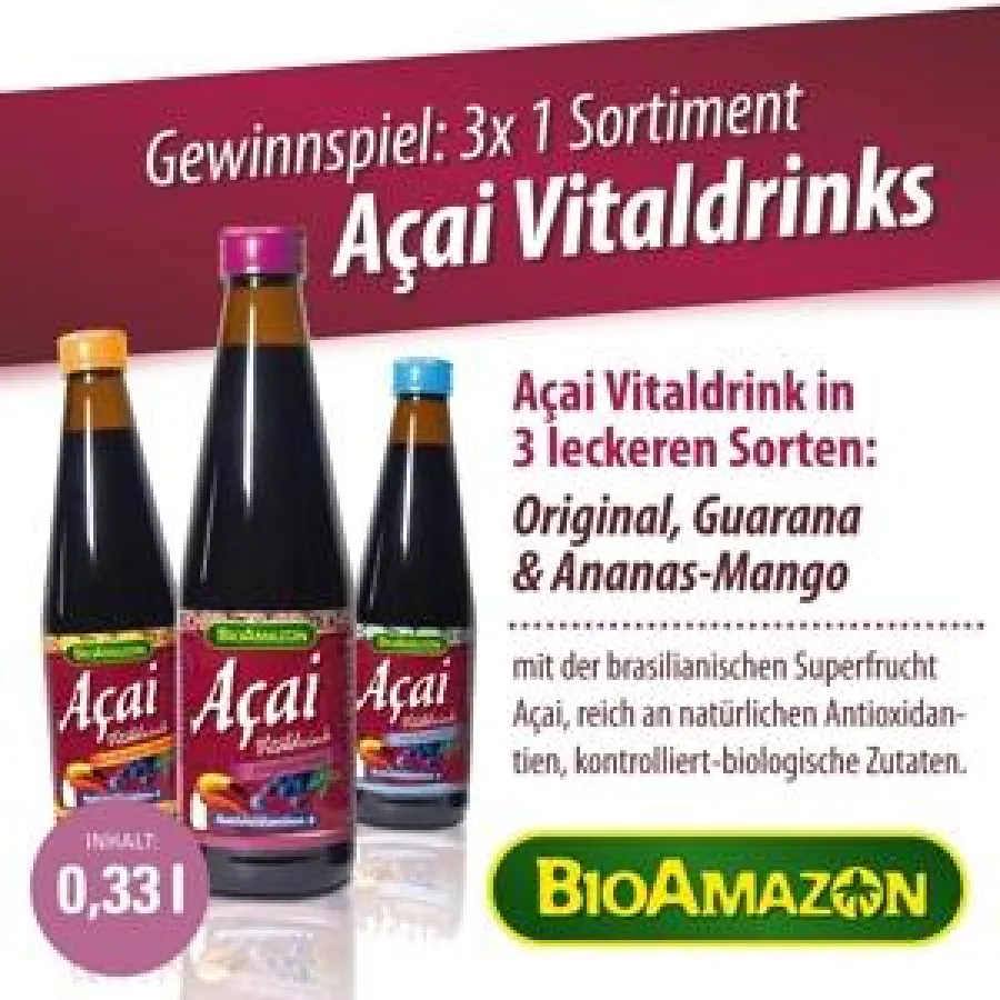 Online-Gewinnspiel: Acai Vitalgetränke von BioAmazon
