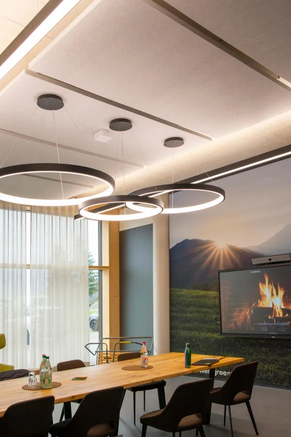 SONATECH® pure+ Elemente an der Decke eines Besprechungsraums (© SONATECH®)