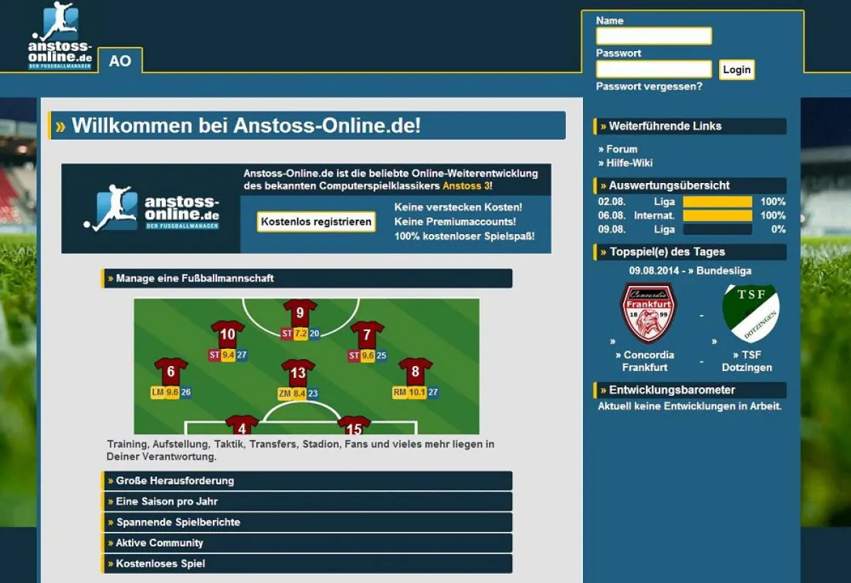 Anstoss-Online.de im neuen Design