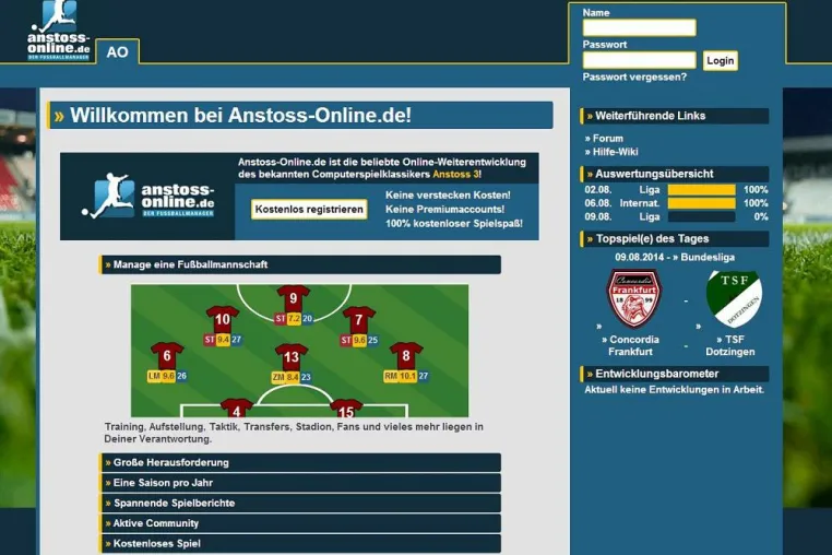 Bild: Browsergame Anstoss-Online feiert 15-jähriges Jubiläum