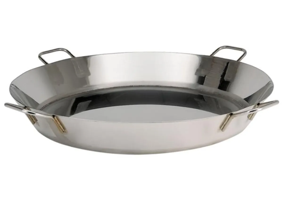 Grosse Paellapfanne aus Edelstahl