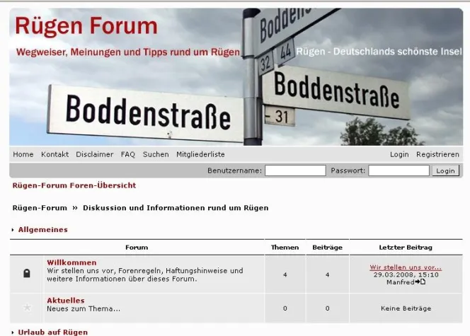 Bild: Launch des Internetportals Rügen Forum für die Insel Rügen