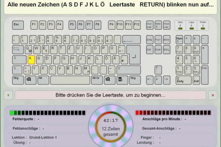 Bild: Tippmaster 3.4.0: Tippen lernen wie ein Profi