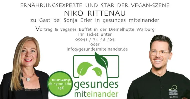 Bild: Gesund ins neue Jahr starten: mit dem Star der Vegan-Szene Niko Rittenau und gesundes miteinander