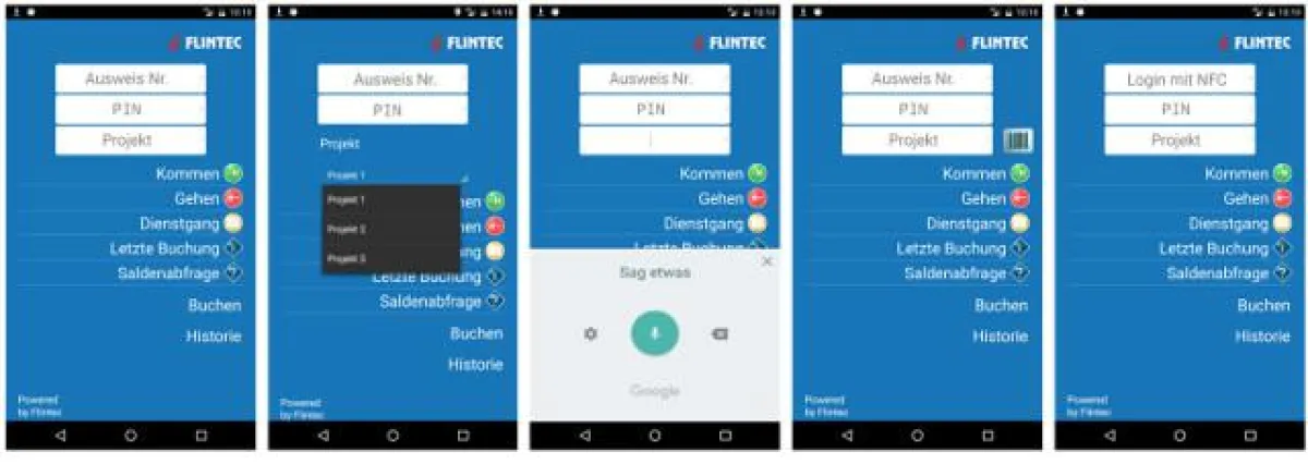 FLINTEC Zeiterfassung: Projektdatenerfassung per Android App