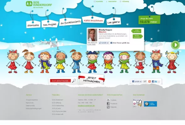 Bild: Facebook-Aktion hilft Kindern in Not - FIGGE+SCHUSTER AG baut virtuelle Menschenkette quer durch Deutschland