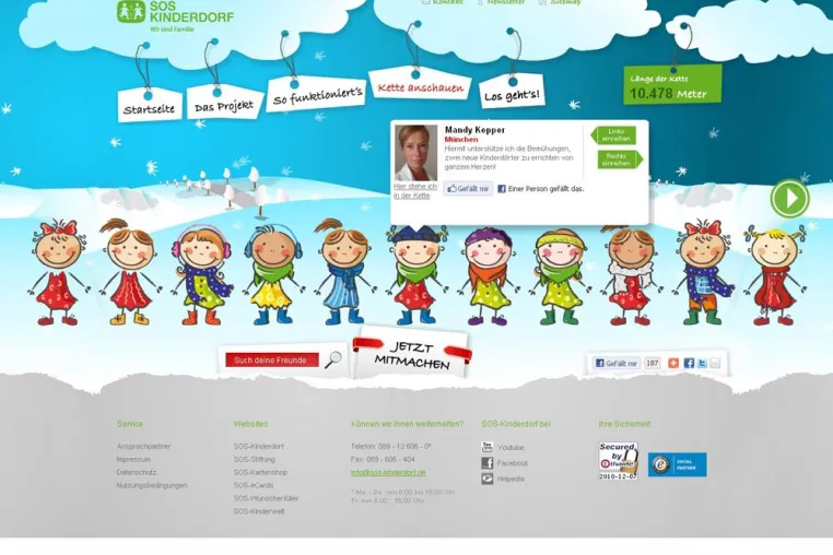 Facebook-Aktion hilft Kindern in Not - FIGGE+SCHUSTER AG baut virtuelle Menschenkette quer durch Deutschland Bild: Facebook-Aktion hilft Kindern in Not - FIGGE+SCHUSTER AG baut virtuelle Menschenkette quer durch Deutschland