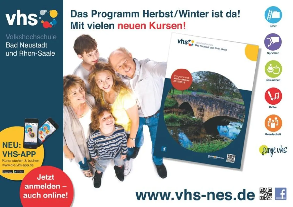 Großflächenwerbung der vhs Bad Neustadt und Rhön-Saale