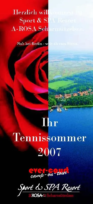 Der Tennissommer 2007 im A-ROSA startet !