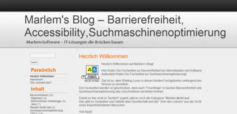 Bild: Marlem-Software bloggt zum Thema Barrierefreiheit und Suchmaschinenoptimierung