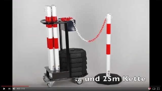 Bild: Unschlagbar flexibel – das Kettenpfosten-Set mit Transportwagen
