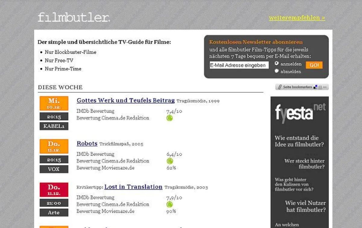 Screenshot filmbutler