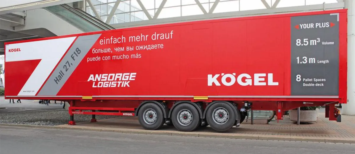 Kögel Euro Trailer im Spedition Ansorge und Kögel IAA-Design