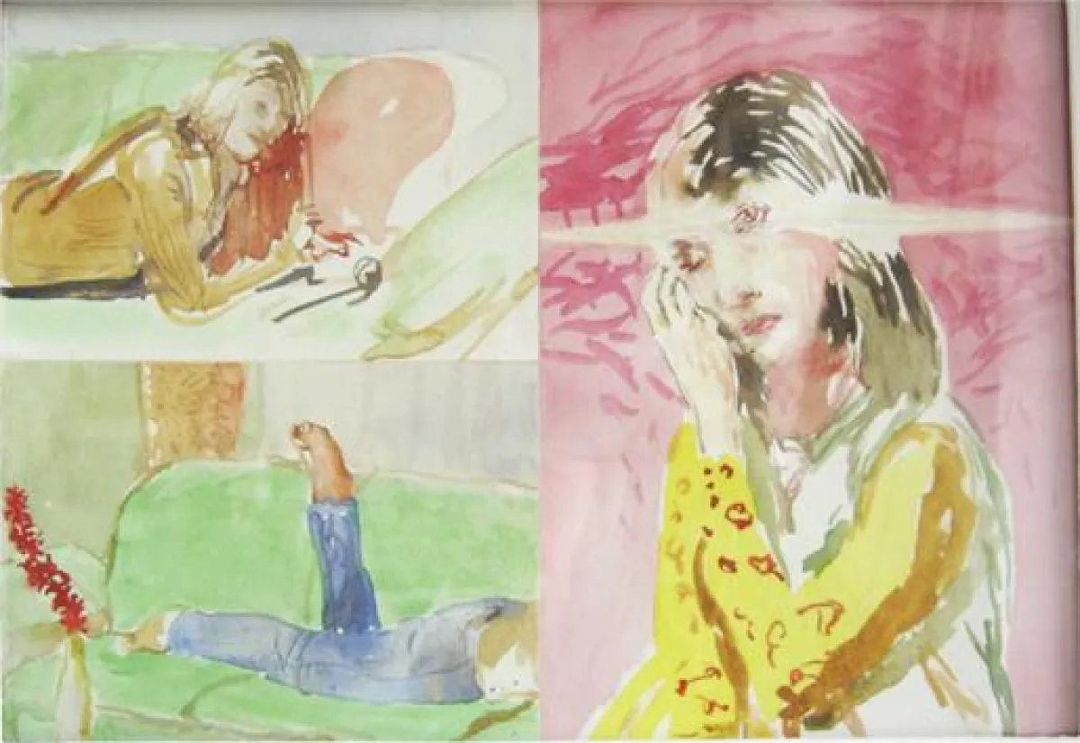 Peter Ojsterseks Aquarell aus seiner Installation 