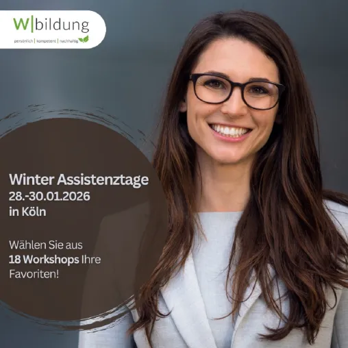 Bild: Winter Assistenztage 2026: Intensiv-Weiterbildung für Assistenz, Office Management und Sekretariat in Köln