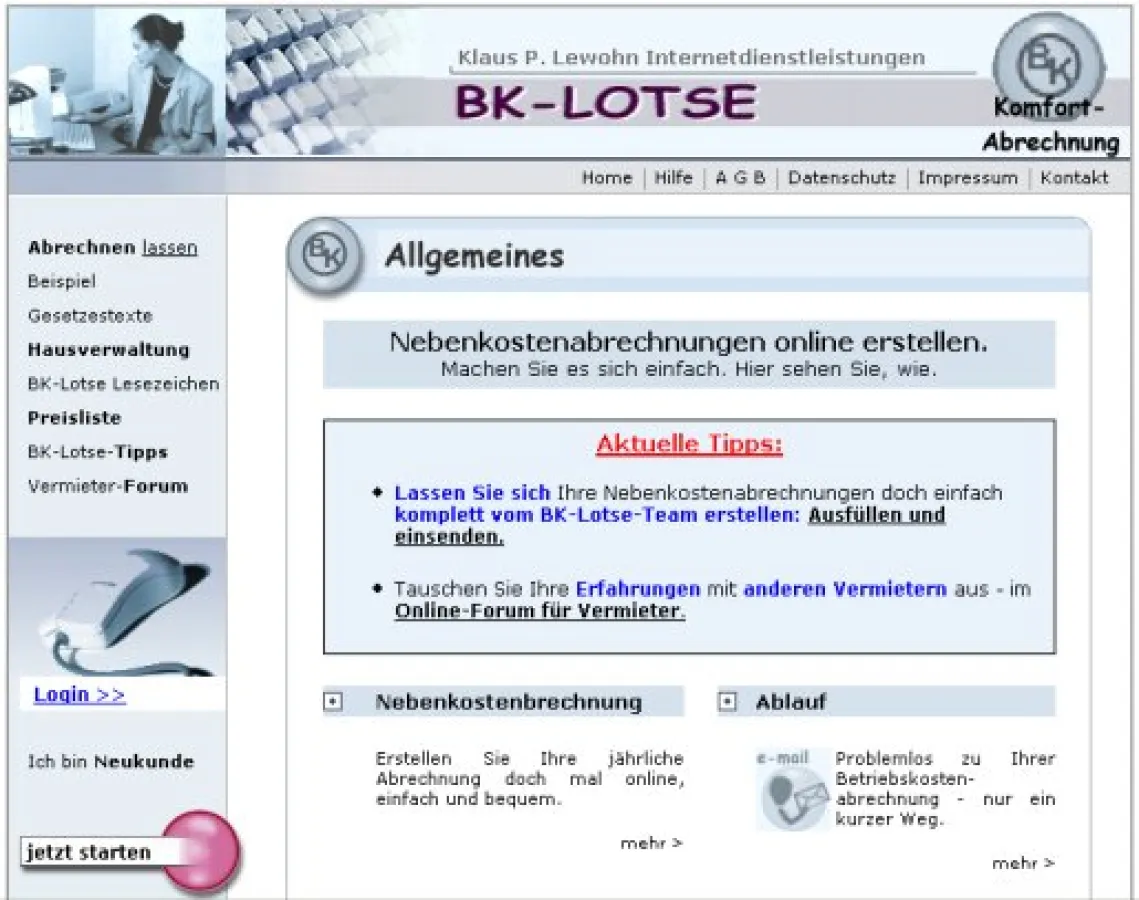 Betriebskosten lassen sich komfortabel über den BK-Lotsen abrechnen.