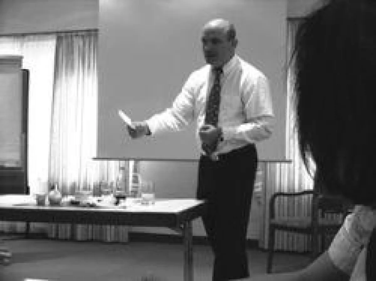 Michael Schneider während einer Vertriebsschulung in der Lüneburger Heide