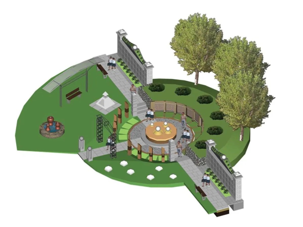 Eindrucksvoll - das Gesamtkonzept für den Friedhof Nordrach der Stadt Gaggenau. Bild: Weiher/Insculpo