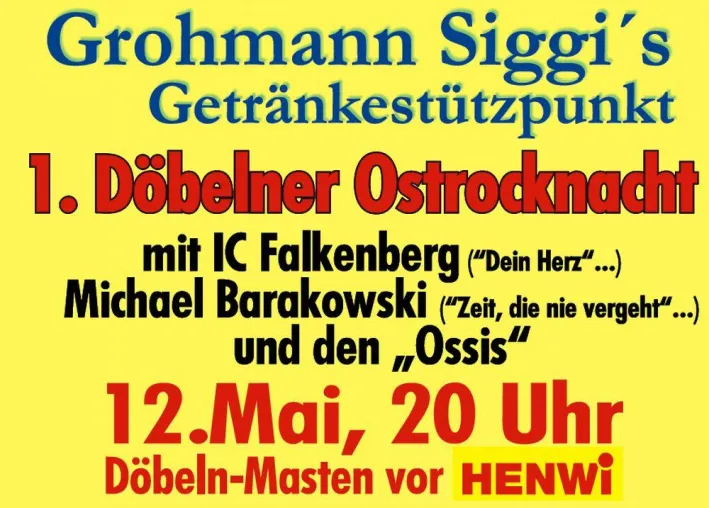 1. Döbelner Ostrocknacht - Döbeln wird am 12. Mai zum Ostrockmekka Bild: 1. Döbelner Ostrocknacht - Döbeln wird am 12. Mai zum Ostrockmekka