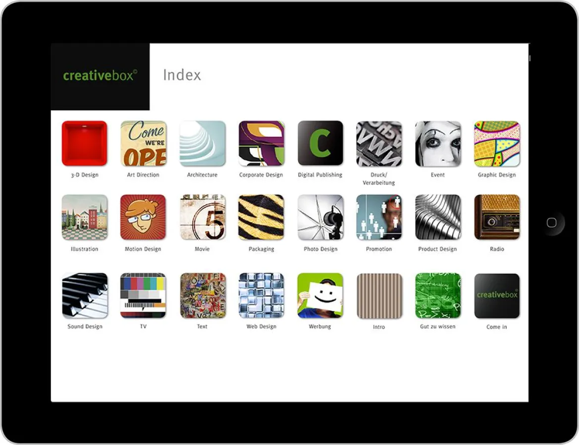 Die zentrale Seite der creativebox