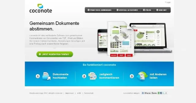 Bild: coconote gemeinsam Dokumente abstimmen: Produktlaunch von mellowmessage