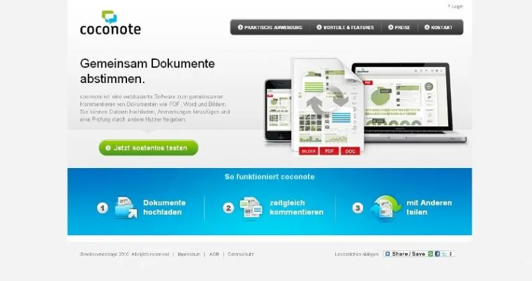 Bild: coconote gemeinsam Dokumente abstimmen: Produktlaunch von mellowmessage