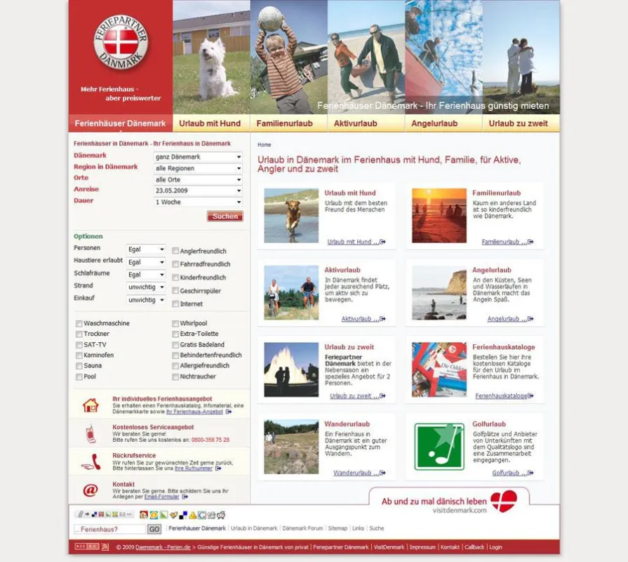 Screenshot www.daenmark-ferien.de
