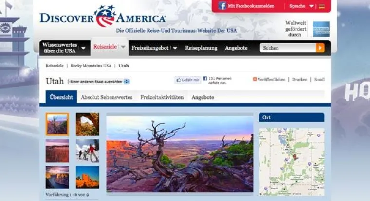 Bild: Relaunch der Internetseite DiscoverAmerica.com - Neues Design und erweitertes Angebot