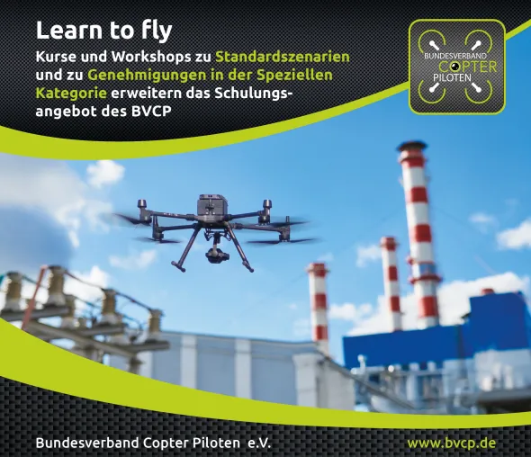 Standardszenarien und Workshop Spezielle Kategorie erweitern das Schulungsangebot des BVCP für Drohneneinsätze Bild: Standardszenarien und Workshop Spezielle Kategorie erweitern das Schulungsangebot des BVCP für Drohneneinsätze