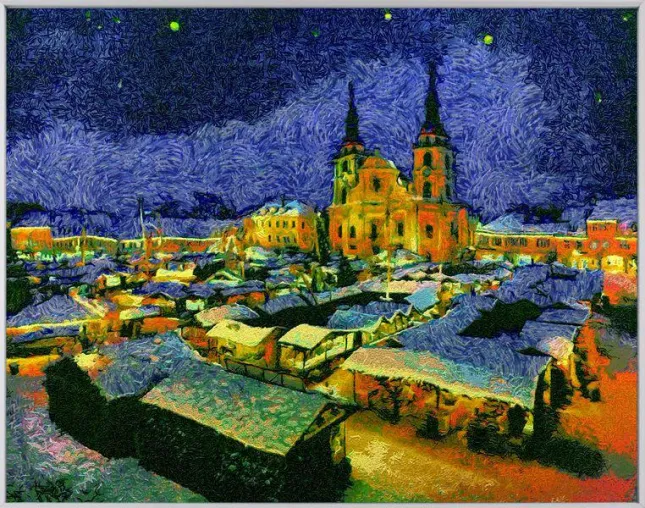 Bild: Starry Nights am Weihnachtshimmel – Neue Kunstwerke im Stile Vincent van Goghs