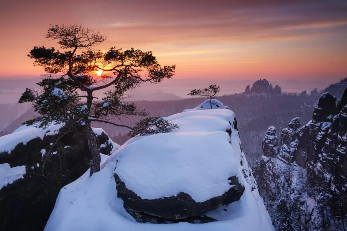 Winter im Elbsandsteingebirge. Foto: Stefan Junghannß