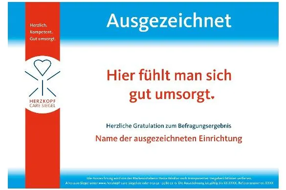 Bild: Neue verbraucherorientierte Auszeichnung für den Pflegemarkt 'Hier fühlt man sich gut umsorgt'