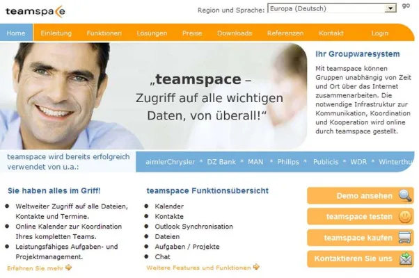 teamspace ist die erfolgreichste deutsche Groupware Bild: teamspace ist die erfolgreichste deutsche Groupware