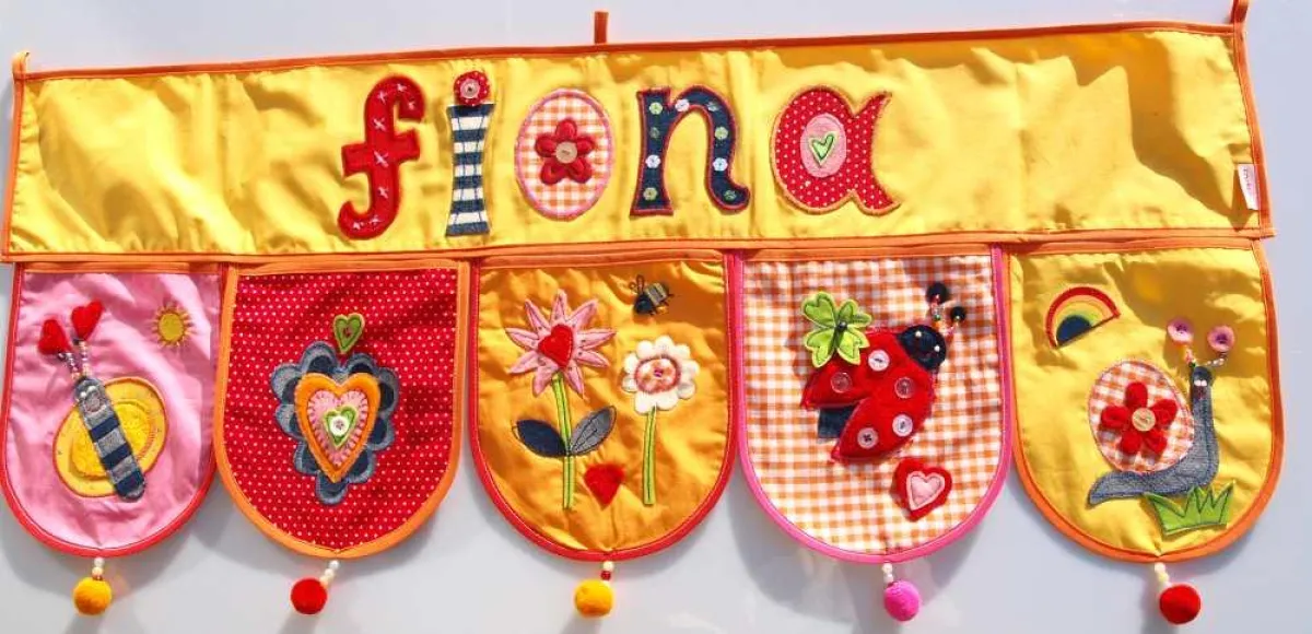 Iron-on letters personalize whimsical name gifts.