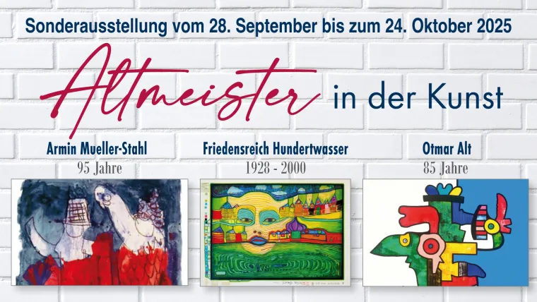 Altmeister in der Kunst: Armin Mueller-Stahl | Friedensreich Hundertwasser | Otmar Alt Bild: Altmeister in der Kunst: Armin Mueller-Stahl | Friedensreich Hundertwasser | Otmar Alt