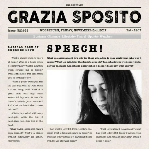 Grazia Sposito veröffentlicht ihre Debüt-Single „Speech“ Bild: Grazia Sposito veröffentlicht ihre Debüt-Single „Speech“