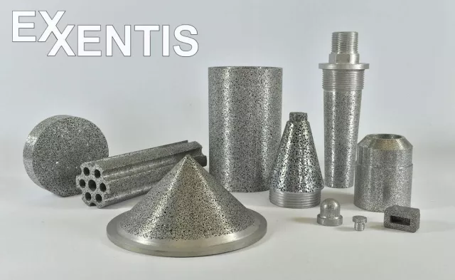 Bild: Pneumatik- (Druckluft-) Schalldämpfer aus porösem Aluminium