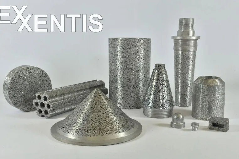 Bild: Pneumatik- (Druckluft-) Schalldämpfer aus porösem Aluminium