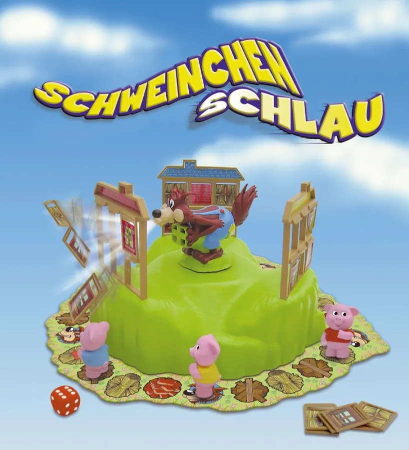 Wer wird Schweinchen Schlau beim Häuserbau? JUMBO-Spiel in Anlehnung an englisches Märchen.