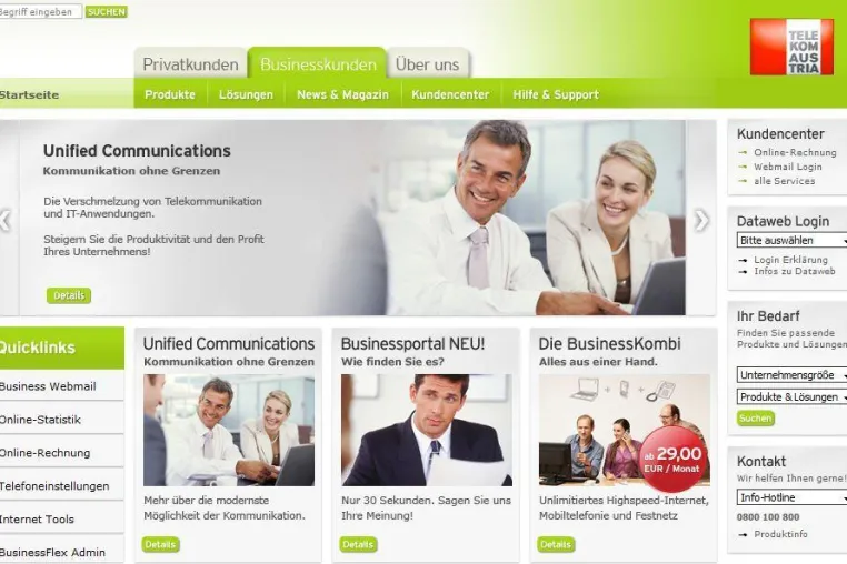 Gentics realisiert neues Businessportal von Telekom Austria Bild: Gentics realisiert neues Businessportal von Telekom Austria
