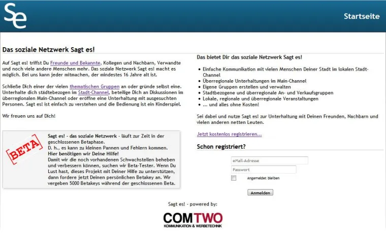 Bild: Sagt es! - Das neue soziale Netzwerk in Beta-Phase