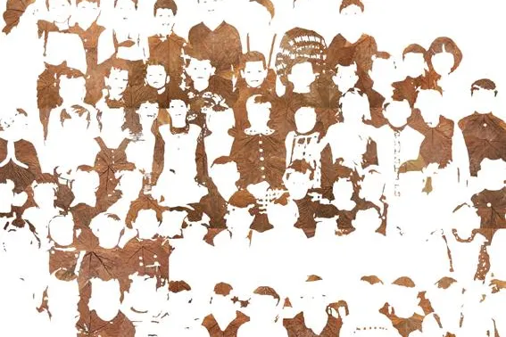 Bild: Michael Schuster - Wieder Sehen | Cut Outs: Laub auf Papier