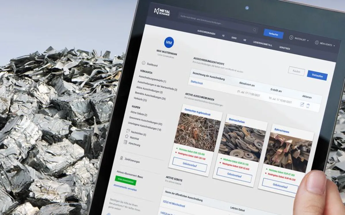 Metalxchange, der neue Marktplatz für Altmetall und Schrott, ist eine  Ausschreibungsplattform.