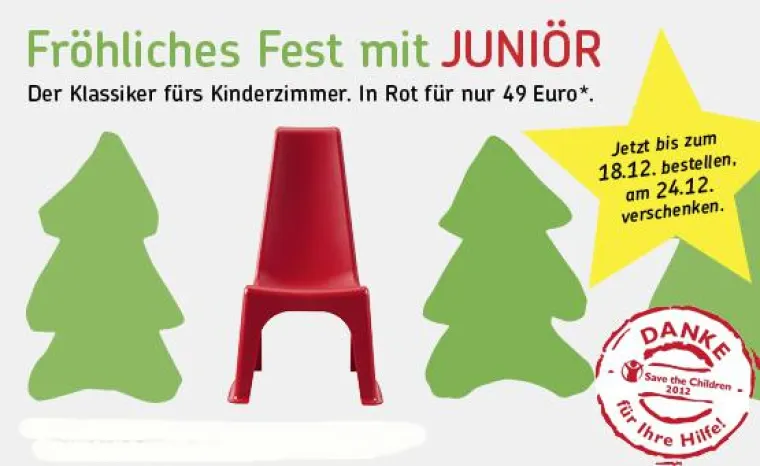 Bild: Kinderstuhl LÖFFLER JUNIÖR mit 50% Rabatt und Spende für Save the Children