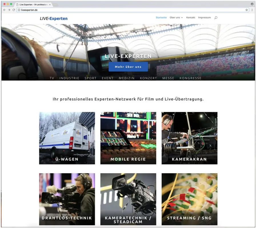 Liveexperten.de – Netzwerk für Film und Live-Übertragung mit neuer Homepage