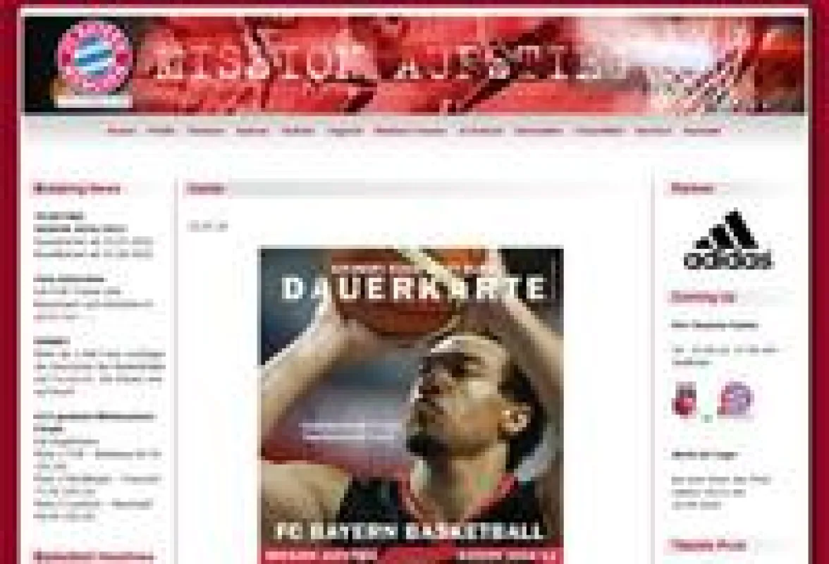 Screenshot www.fcb-basketball.de