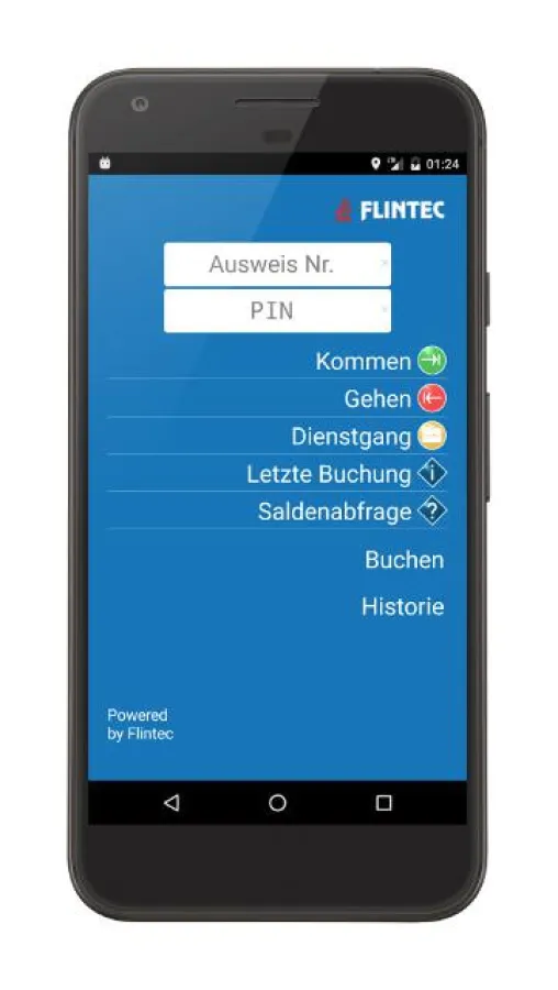 Flintec mobile Zeiterfassung: Android App