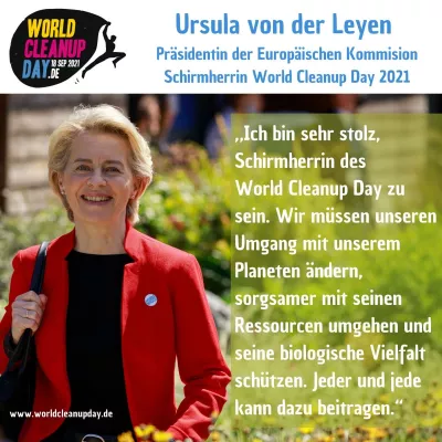 Bild: EU-Kommissionspräsidentin übernimmt Schirmherrschaft für den World Cleanup Day 2021